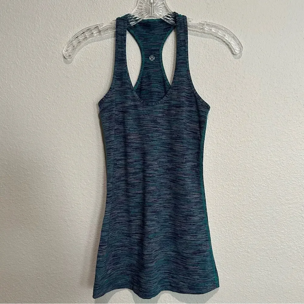 Lululemon Cool Racerback Tank SZ 2 Wee Are From Space Blue Tropics